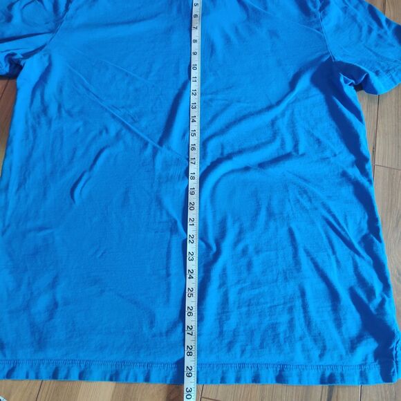 James Perse Polo Shirt Mens XL Size 4 Blue Short Sleeve Soft Sueded, Made in USA - Picture 9 of 9